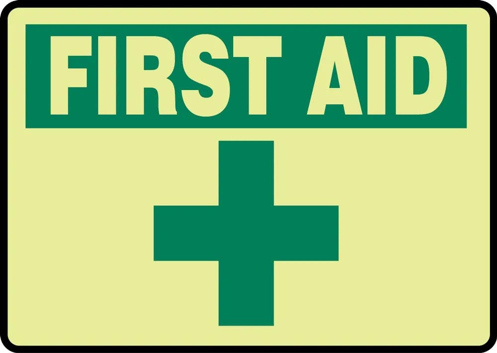 AccuformNMC MLFS50 Glow-In-The-Dark Safety Sign, First Aid Sign