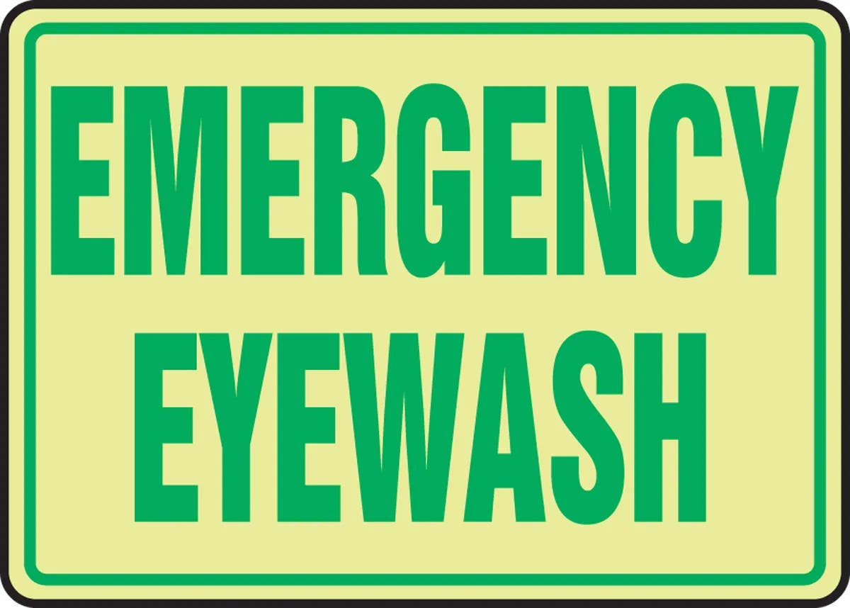 AccuformNMC MLFS559 Safety Sign, Emergency Eyewash, 10" H x 14" W