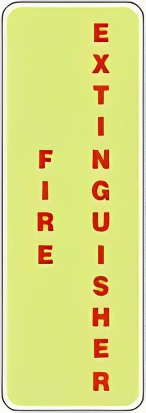 AccuformNMC MLFX537 Glow-In-The-Dark Safety Sign, Fire Extinguisher, 10" H x 3-1/2" W