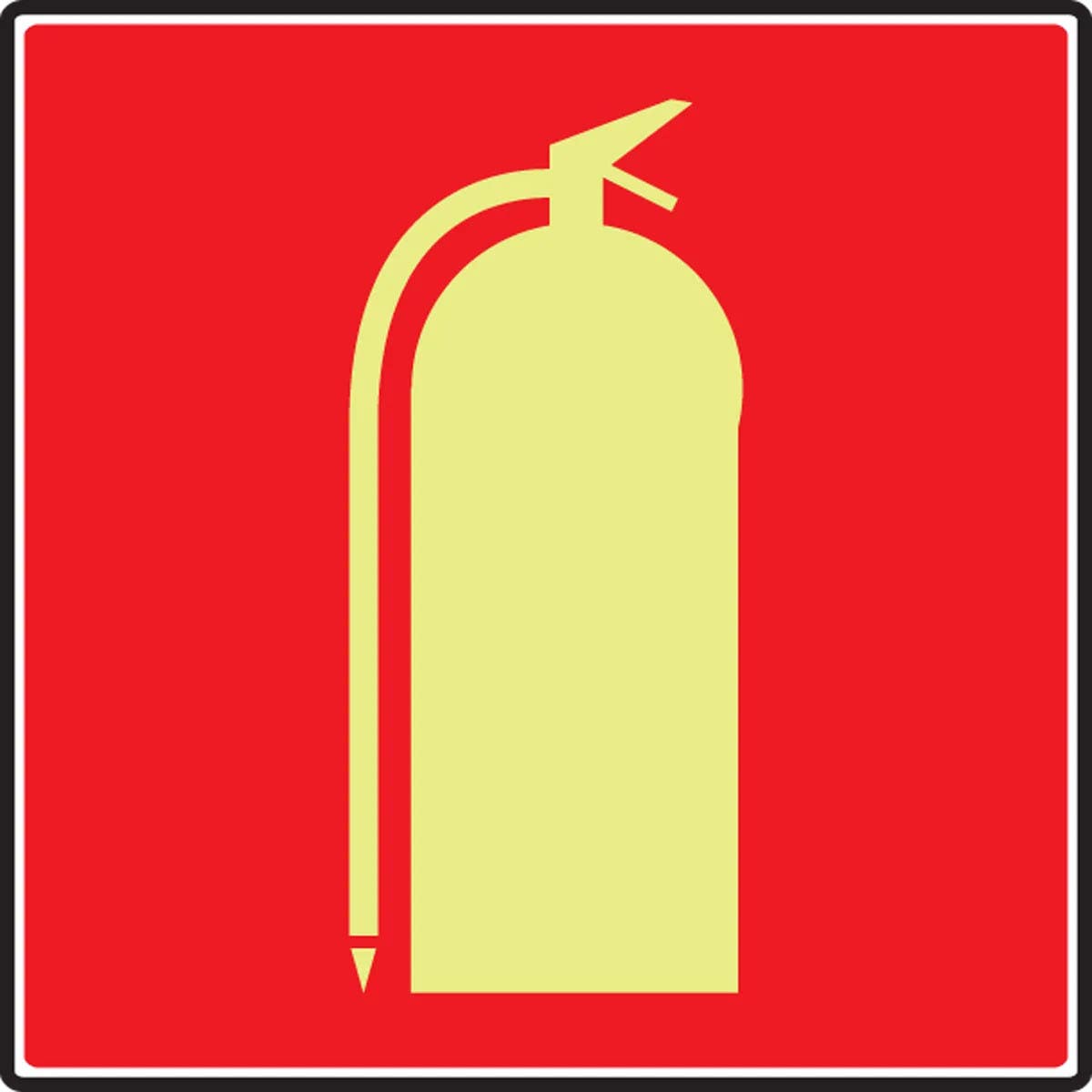 AccuformNMC MLFX557 NFPA 170 Glow-In-The-Dark Safety Sign, (Fire Extinguisher), 8" x 8"