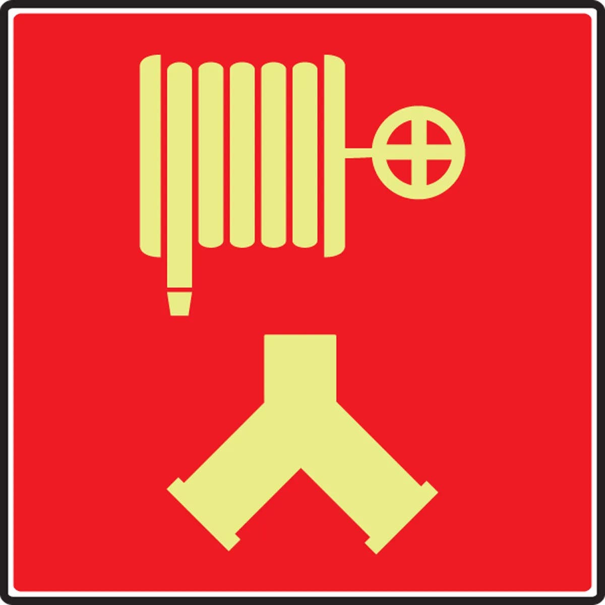 AccuformNMC MLFX563 NFPA 170 Glow-In-The-Dark Safety Sign, (Fire Department Standpipe Connection), 8" x 8"