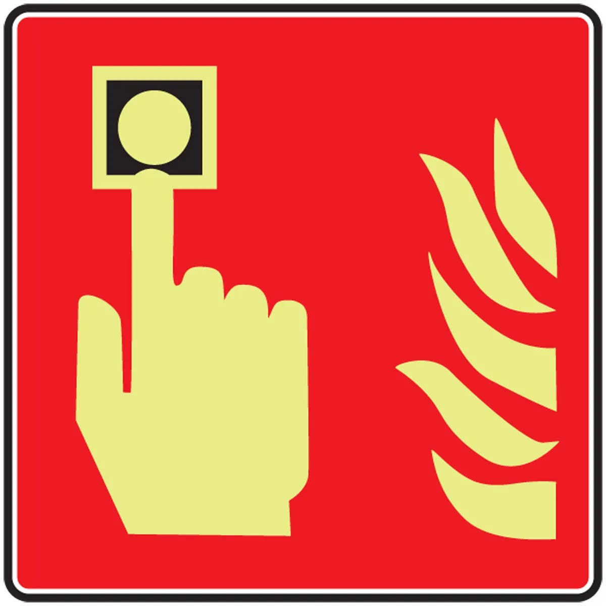 AccuformNMC MLFX571 NFPA 170 Glow-In-The-Dark Safety Sign, (Fire Alarm), 8" x 8"