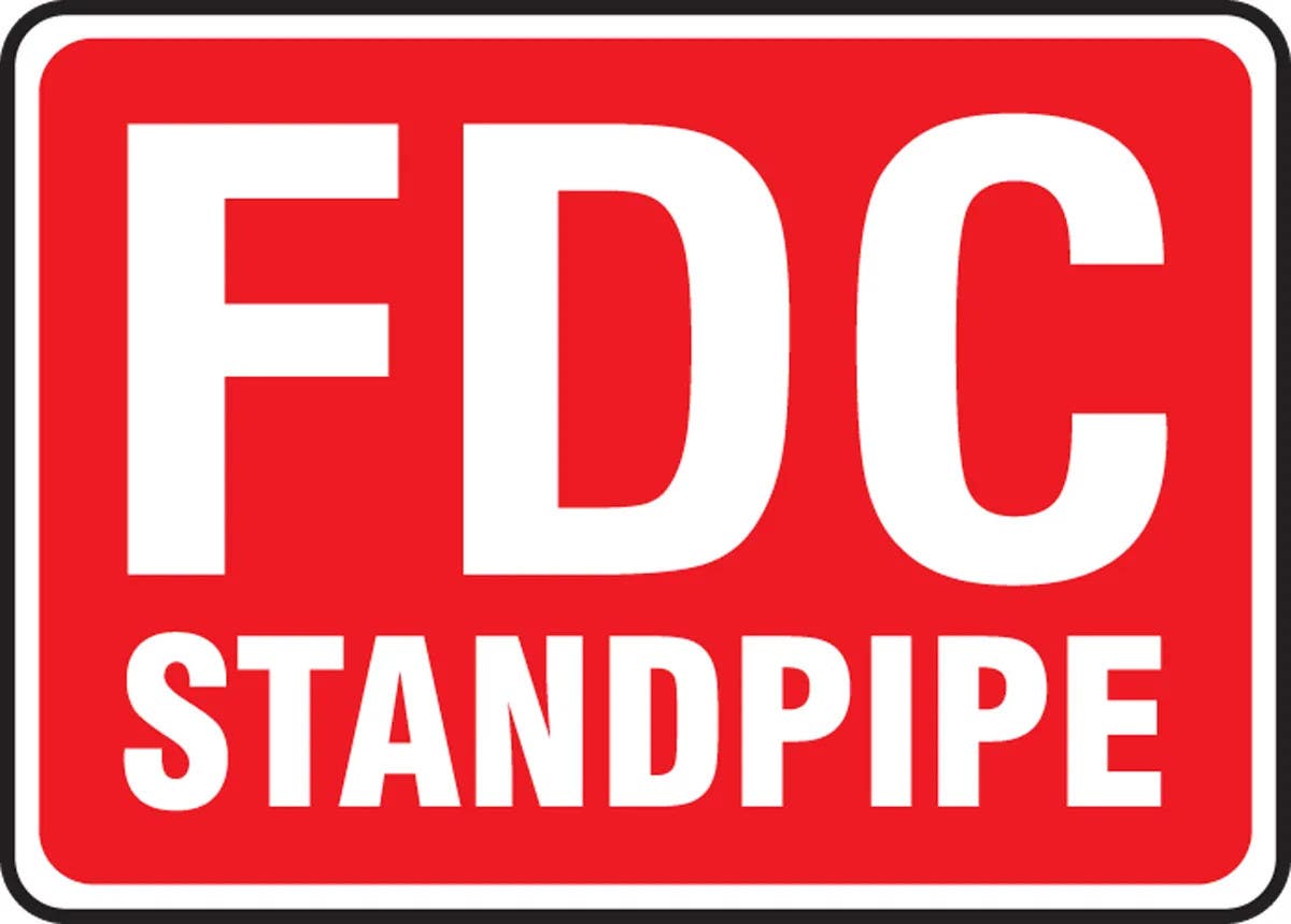 AccuformNMC MLFX92 Glow Fire Safety Sign, FDC Standpipe