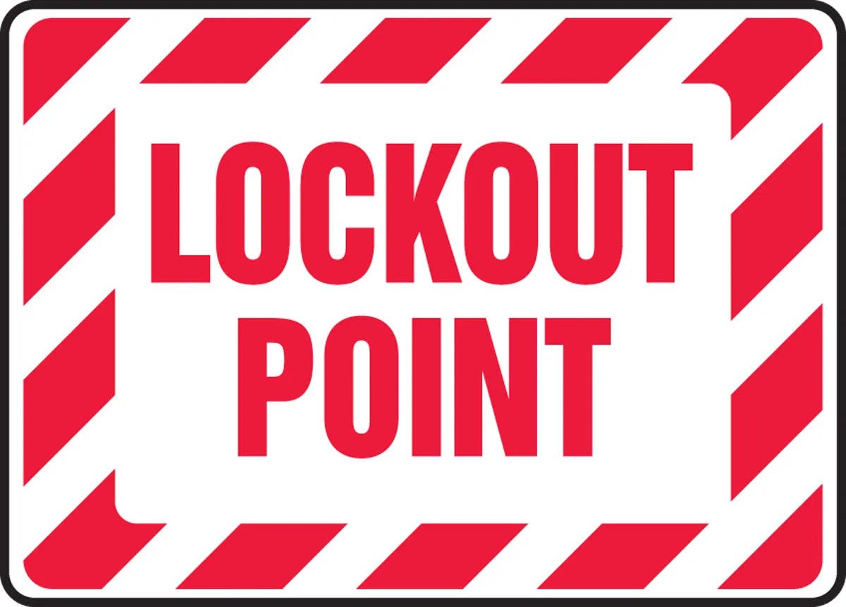 AccuformNMC MLKT506 Lockout/Tagout Sign, Lockout Point, 10" H x 14" W