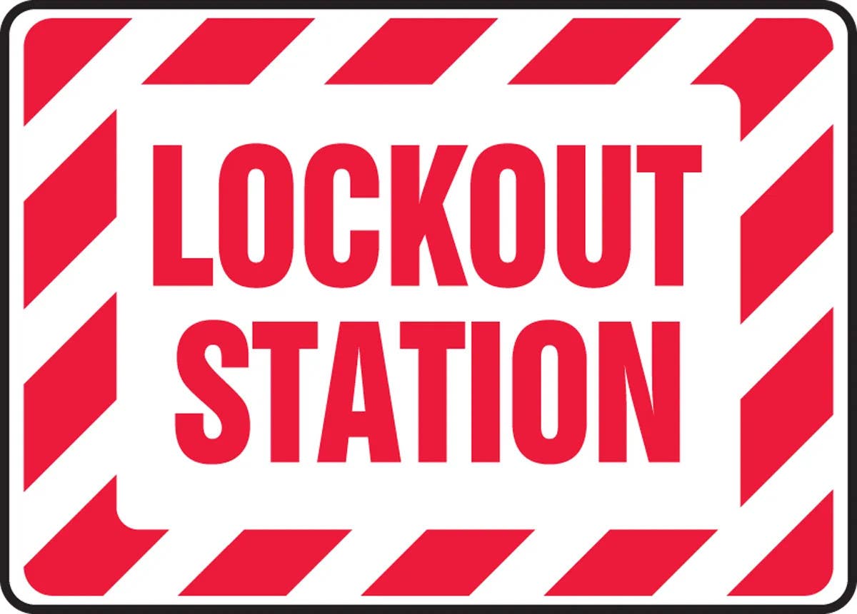 AccuformNMC MLKT510 Safety Sign, Lockout Station, 10" H x 14" W
