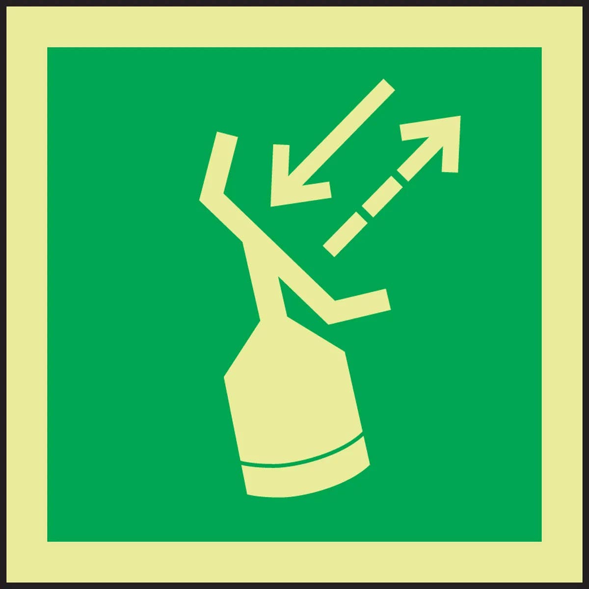 AccuformNMC MLMR130 IMO Evacuation & First Aid Sign, Radar Transponder, 6" x 6"