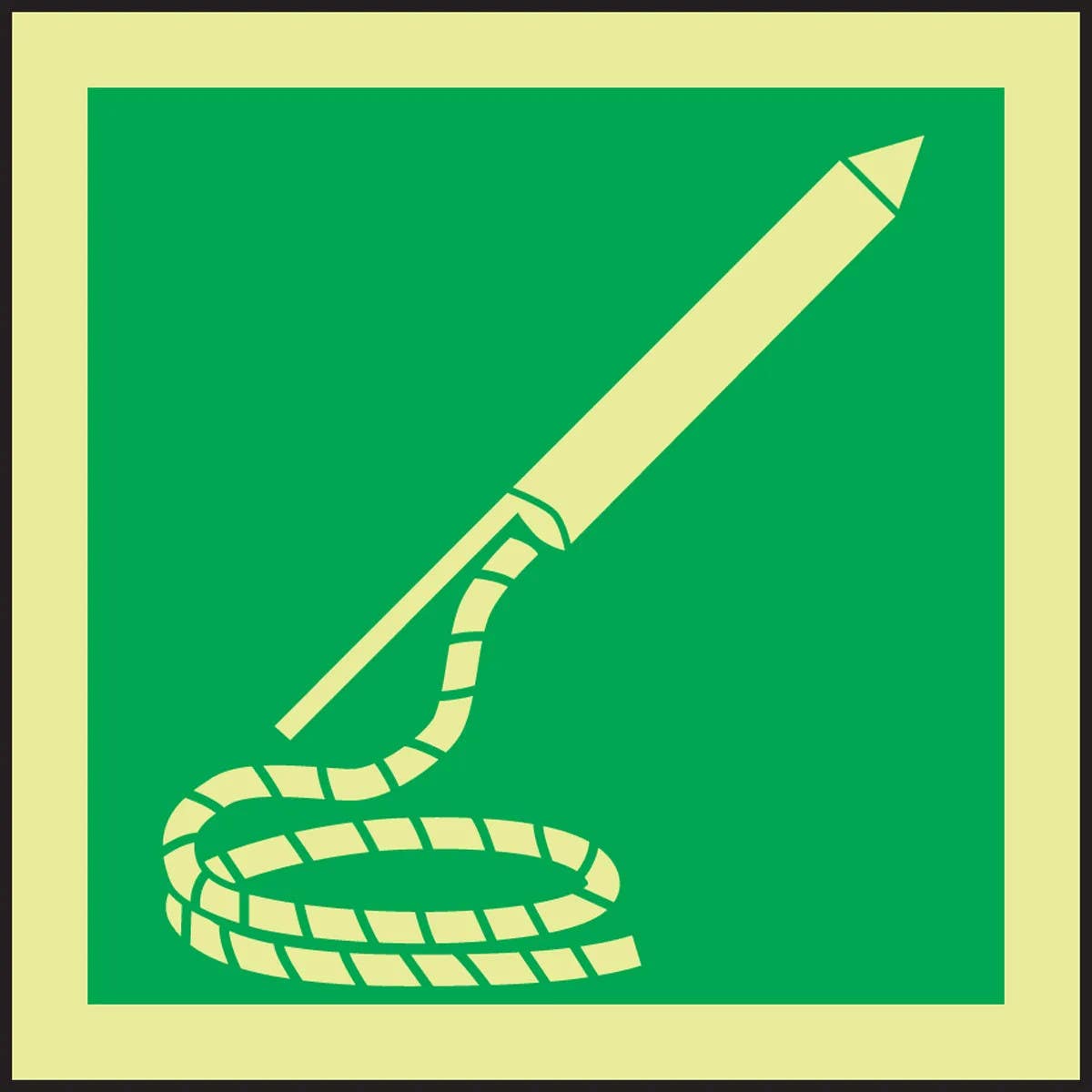 AccuformNMC MLMR136 IMO Evacuation & First Aid Sign, Line Throwing Appliance, 6" x 6"