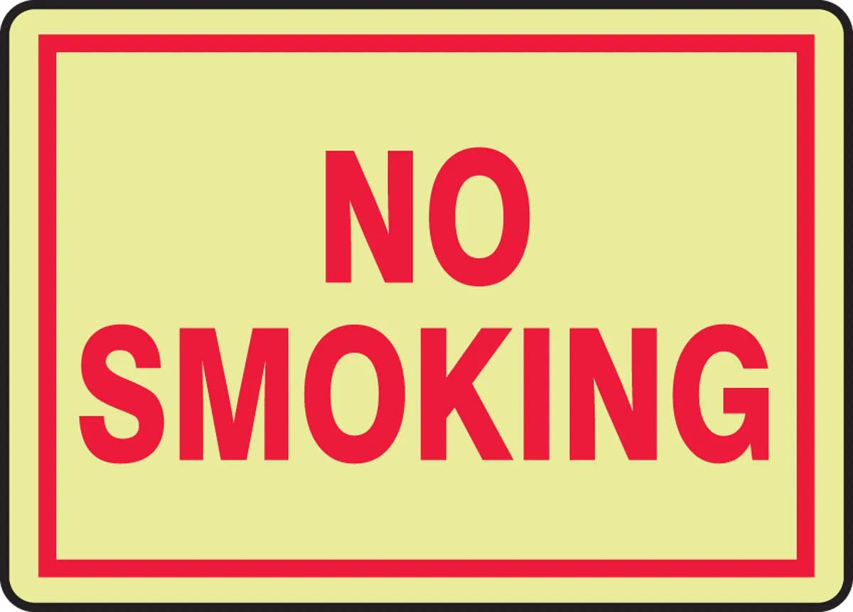 AccuformNMC MLSM500 Safety Sign, No Smoking, 10" H x 14" W