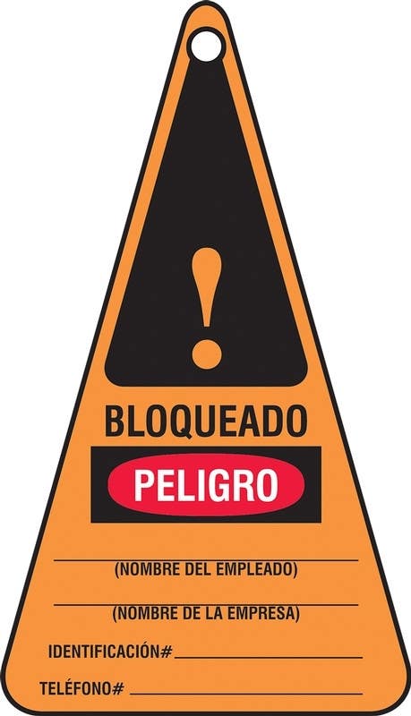 AccuformNMC MLT318 OSHA Danger Lockout Safety Tag, Locked Out, 7" H x 4" W, 5/Pk