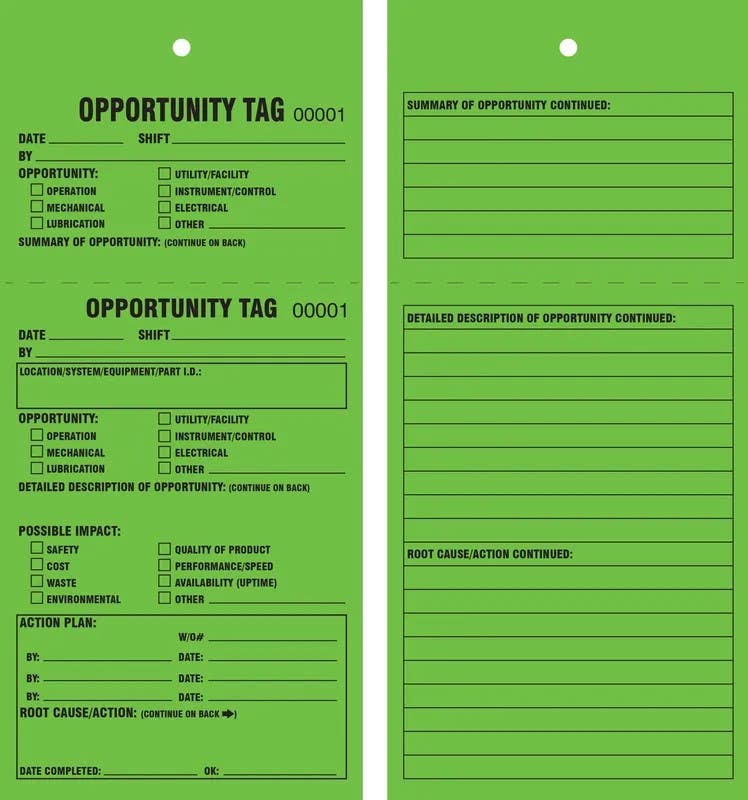 AccuformNMC MMT103FCP TPM Tag, Opportunity Tag, PF-Cardstock, 8-1/2" H x 3-7/8" W, 25/Pk