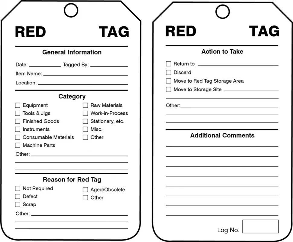 AccuformNMC MMT110 5S ISO Red Tag, 5/Pk