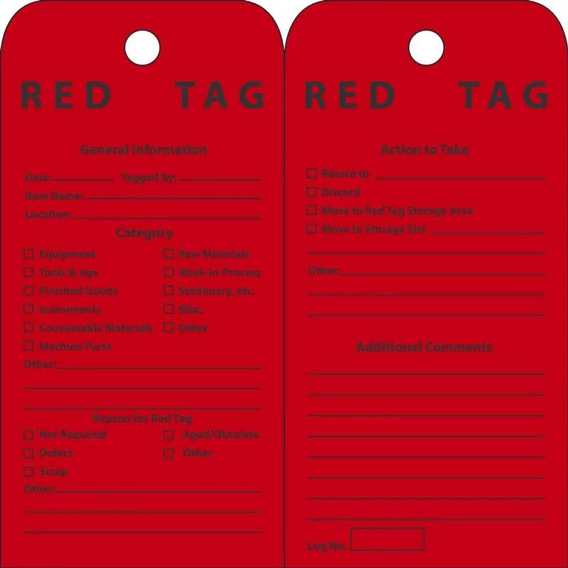 AccuformNMC MMT120CTP Red Tag, 5-3/4" H x 3-1/4" W, 25/Pk