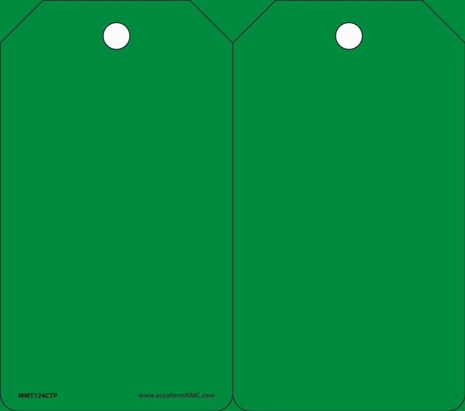 AccuformNMC MMT12 Blank Tag, 5-3/4" H x 3-1/4" W, 25/Pk