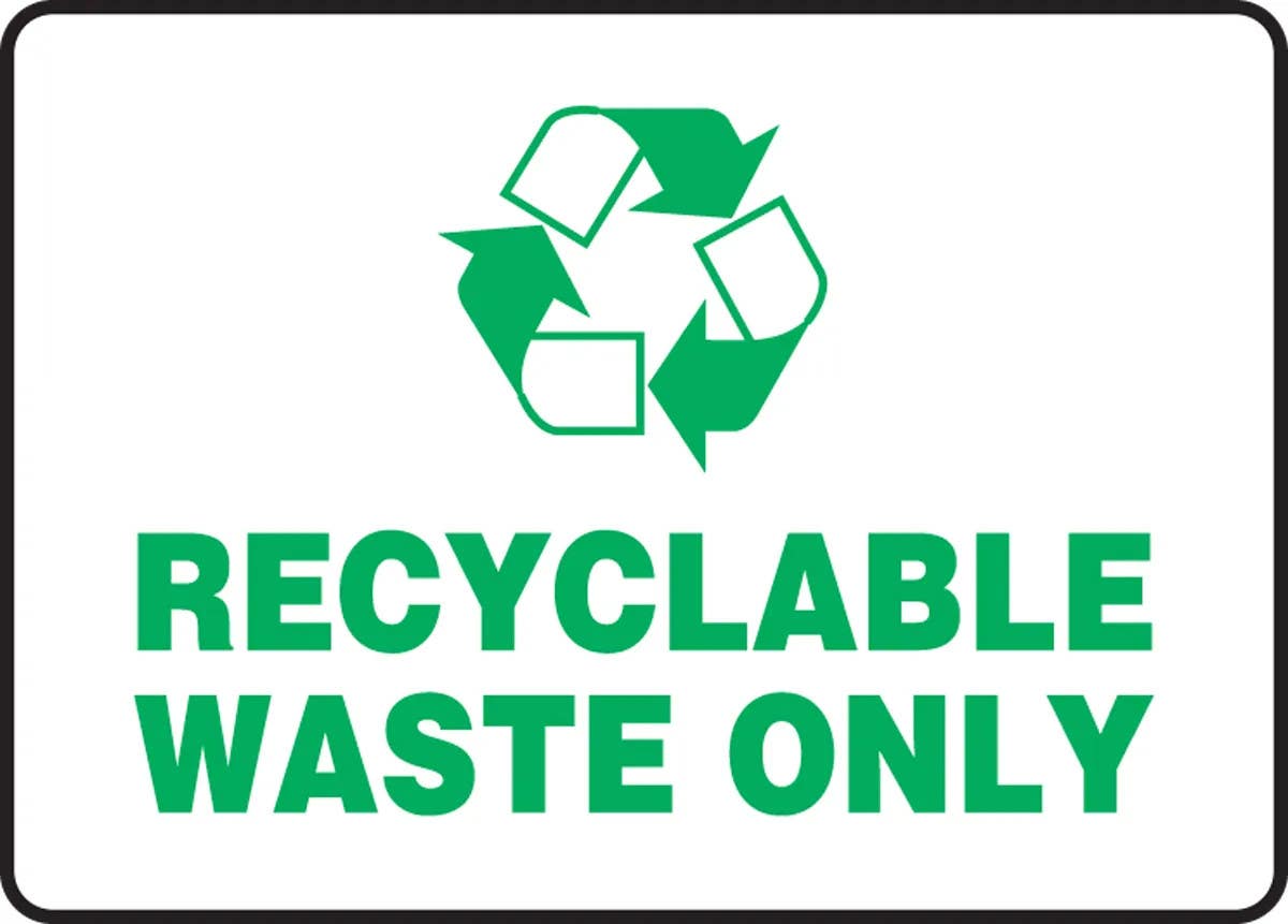 AccuformNMC MPLR58 Recycling, Recyclable Waste Only