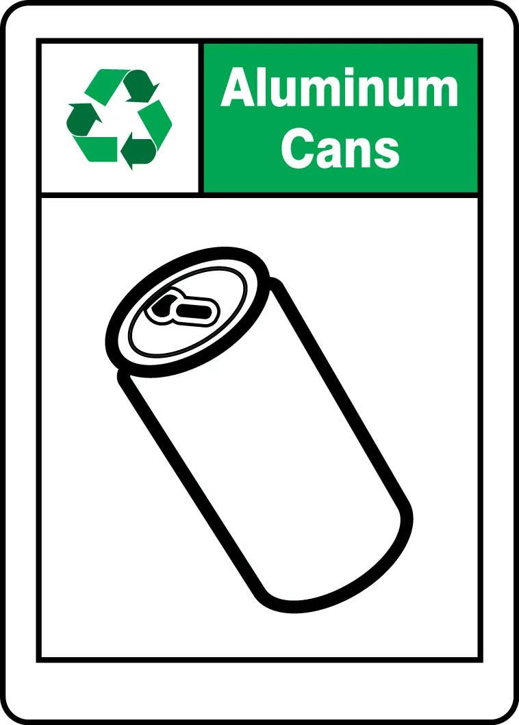AccuformNMC MPLR59 Safety Sign, Aluminum Cans