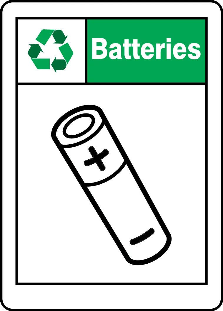 AccuformNMC MPLR Safety Sign, Batteries