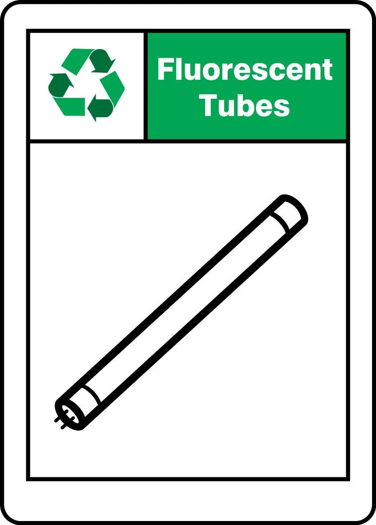 AccuformNMC MPLR62 Safety Sign, Fluorescent Tubes