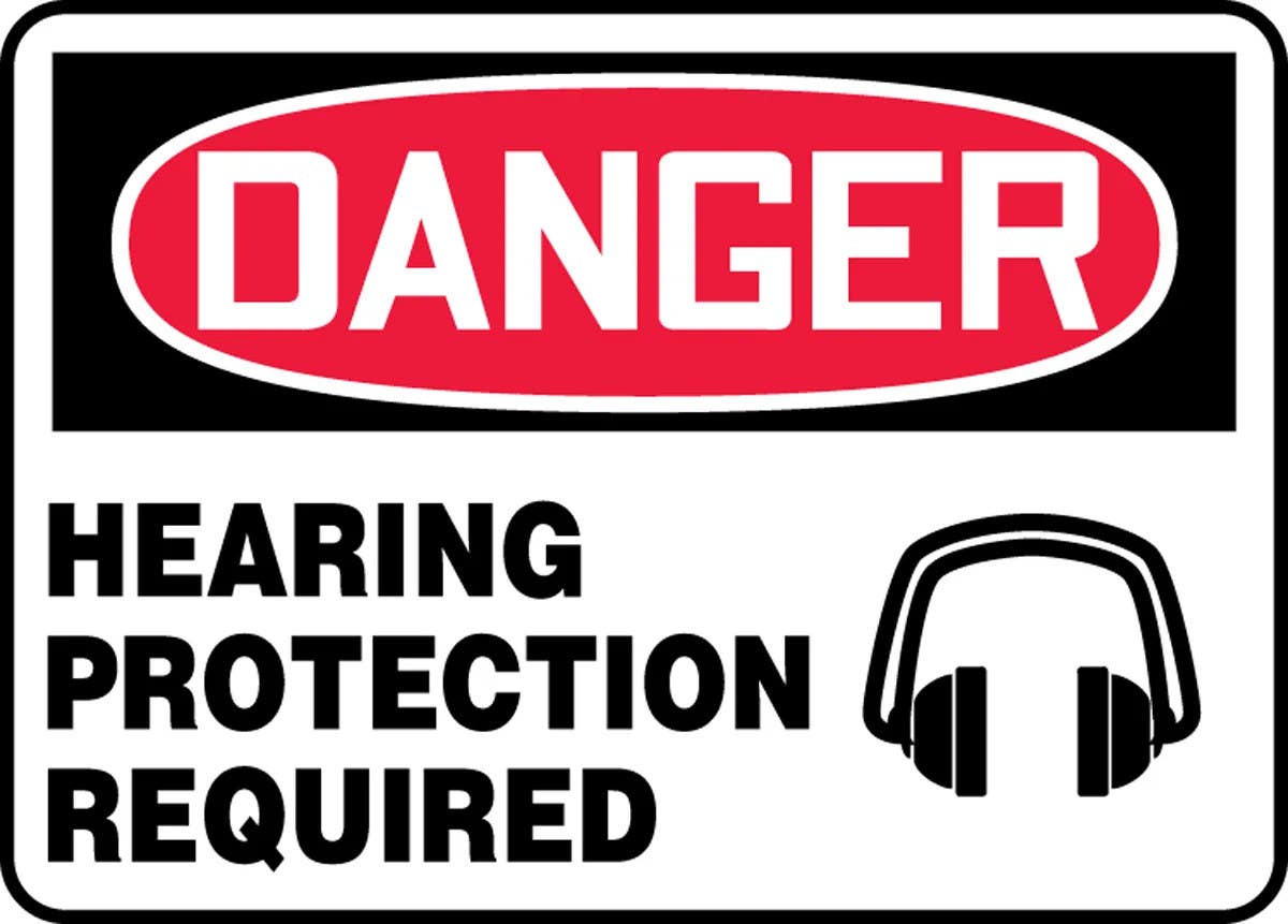 AccuformNMC MPP OSHA Danger Safety Sign, Hearing Protection Required