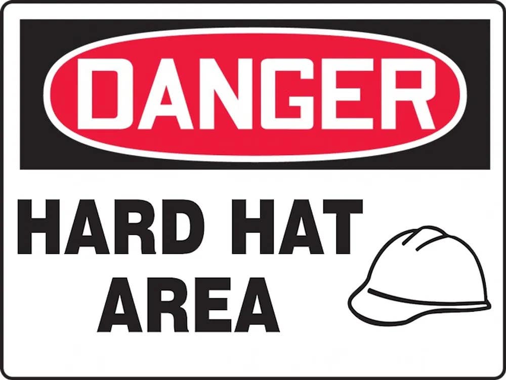 AccuformNMC MPP OSHA Danger Safety Sign, Hard Hat Area
