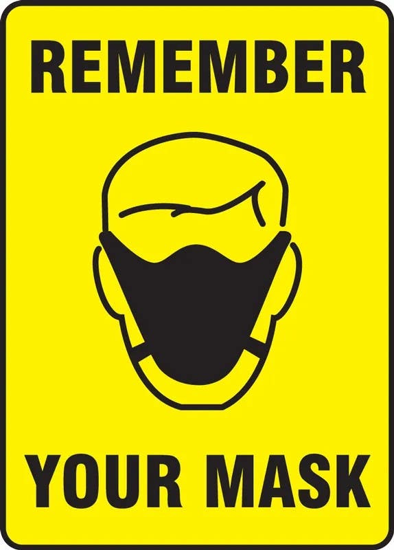 AccuformNMC MPPA5 Safety Sign, Remember Your Mask
