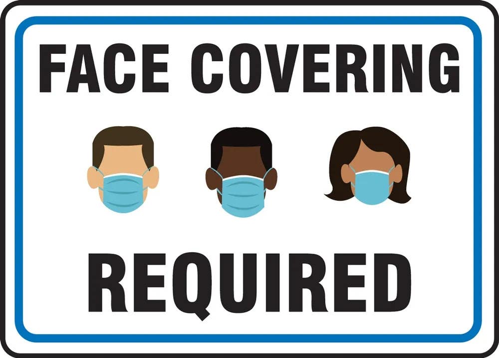 AccuformNMC MPPA52 Safety Sign, Face Covering Required