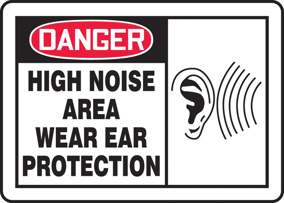AccuformNMC MPPE03 OSHA Danger Safety Sign, High Noise Area