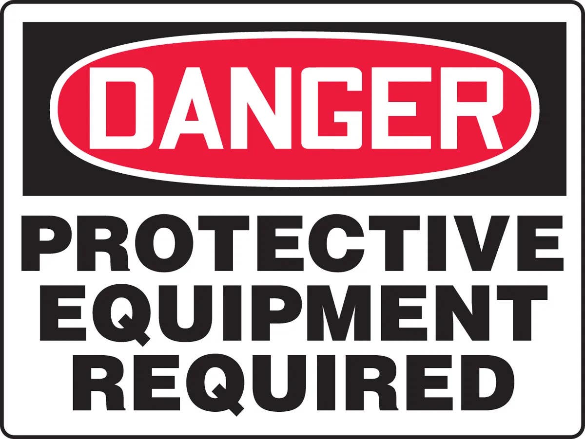 AccuformNMC MPPE114 OSHA Danger Safety Big Sign, Protective Equipment Required, 24" H x 36" W