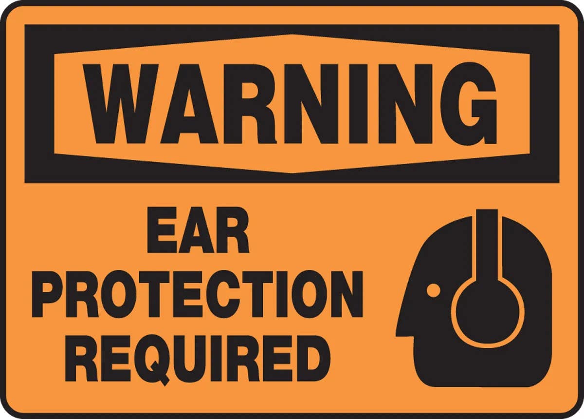 AccuformNMC MPPE3 OSHA Warning Safety Sign, Ear Protection Required