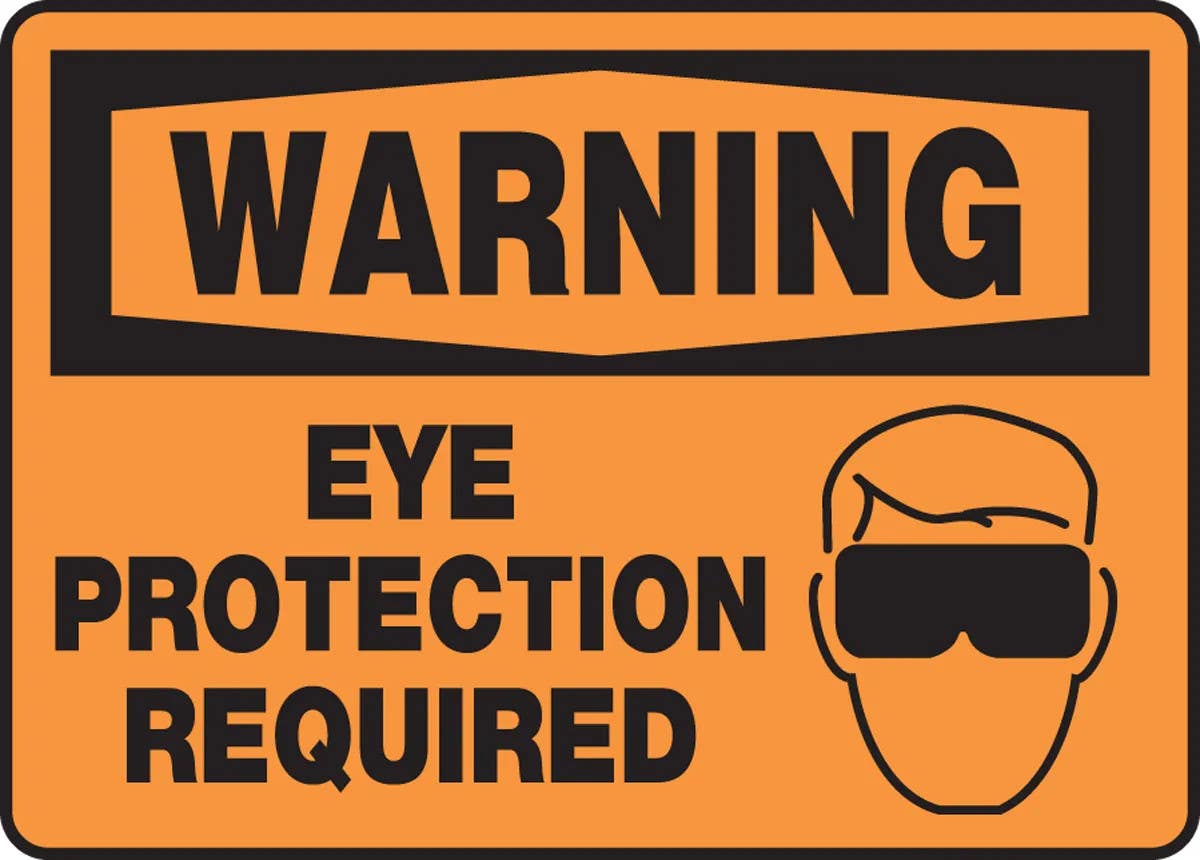 AccuformNMC MPPE301 OSHA Warning Safety Sign, Eye Protection Required, 10" H x 14" W