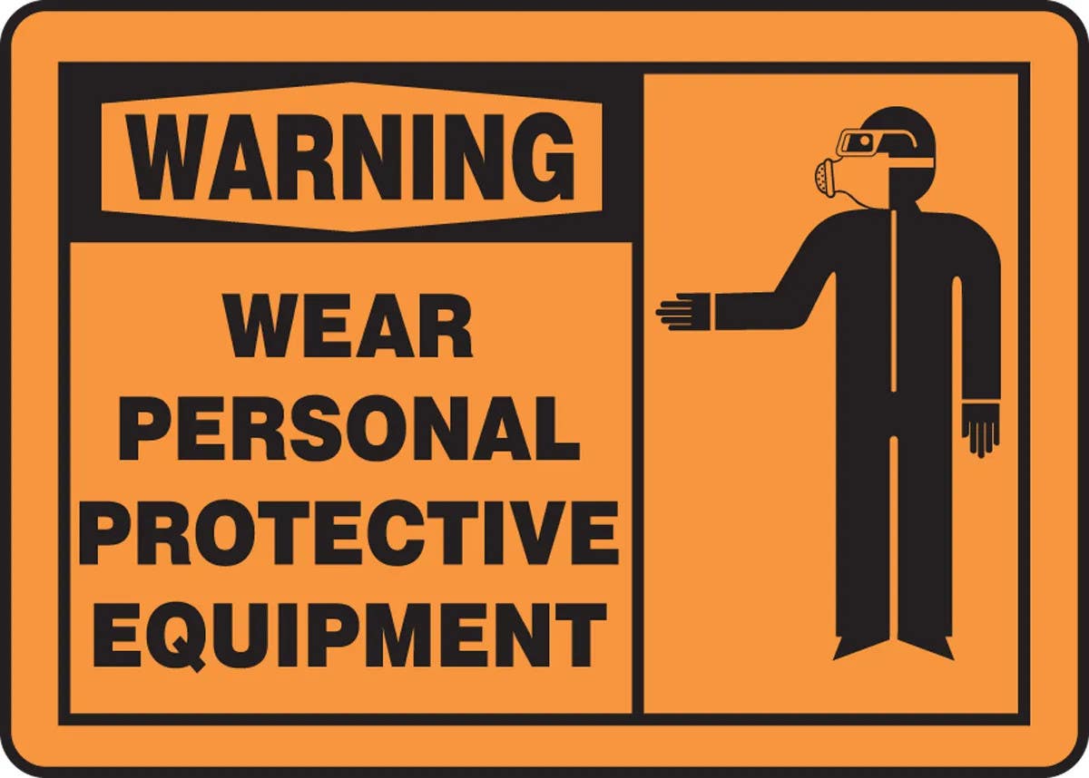 AccuformNMC MPPE3 OSHA Warning Safety Sign, Wear Personal Protective Equipment