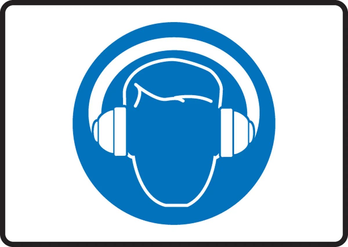 AccuformNMC MPPE5 Safety Sign, Hearing Protection