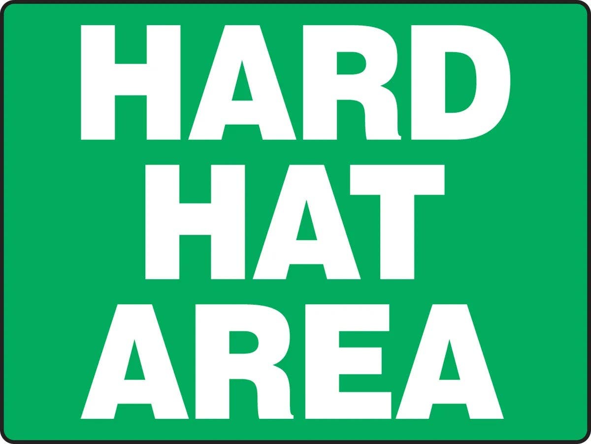 AccuformNMC MPPE544 Big Safety Sign, Hard Hat Area, 24" H x 36" W