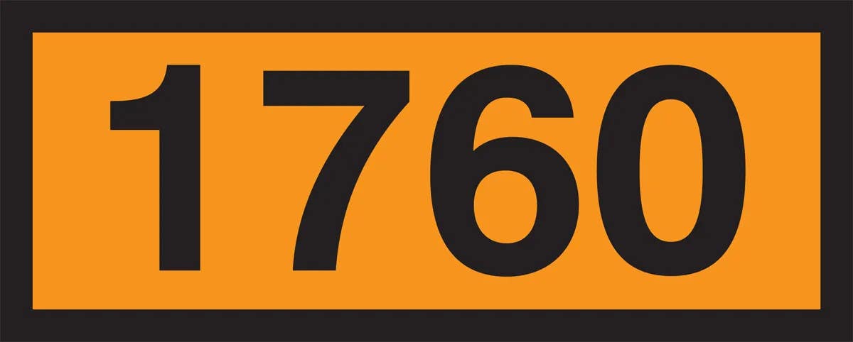 AccuformNMC MPR605 Orange 4-Digit Panel, 1760 (Corrosive Liquid), 6.3" H x 15.7" W, 10/Pk