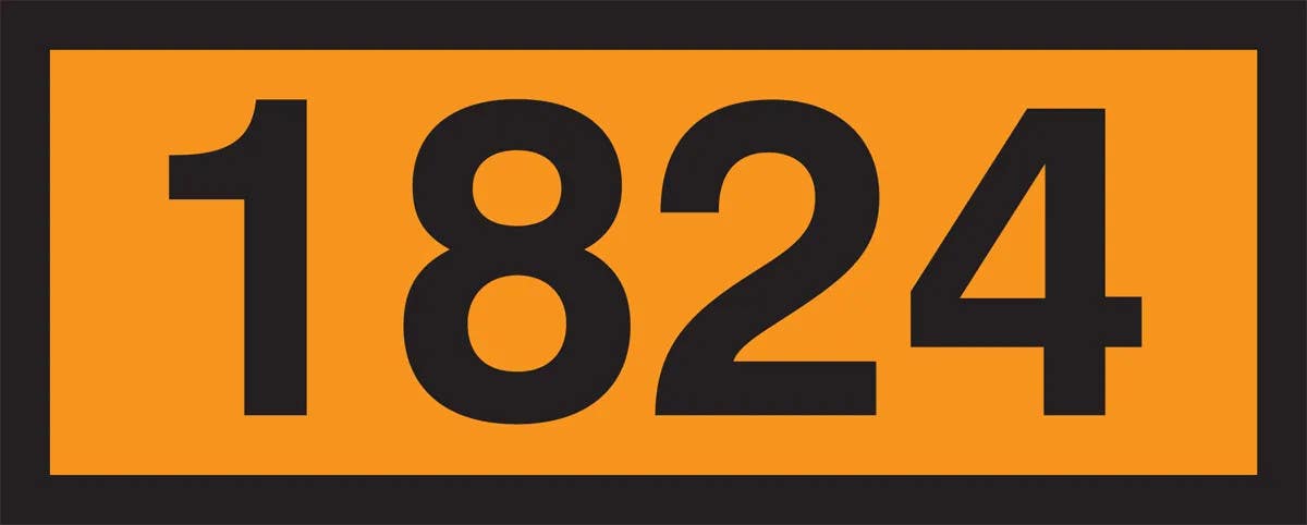 AccuformNMC MPR607 Orange 4-Digit Panel, 1824 (Sodium Hydroxide), 6.3" H x 15.7" W, 10/Pk