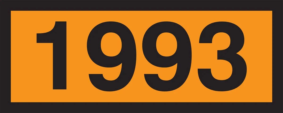 AccuformNMC MPR615 Orange 4-Digit Panel, 1993 (Flammable Liquids), 6.3" H x 15.7" W, 10/Pk