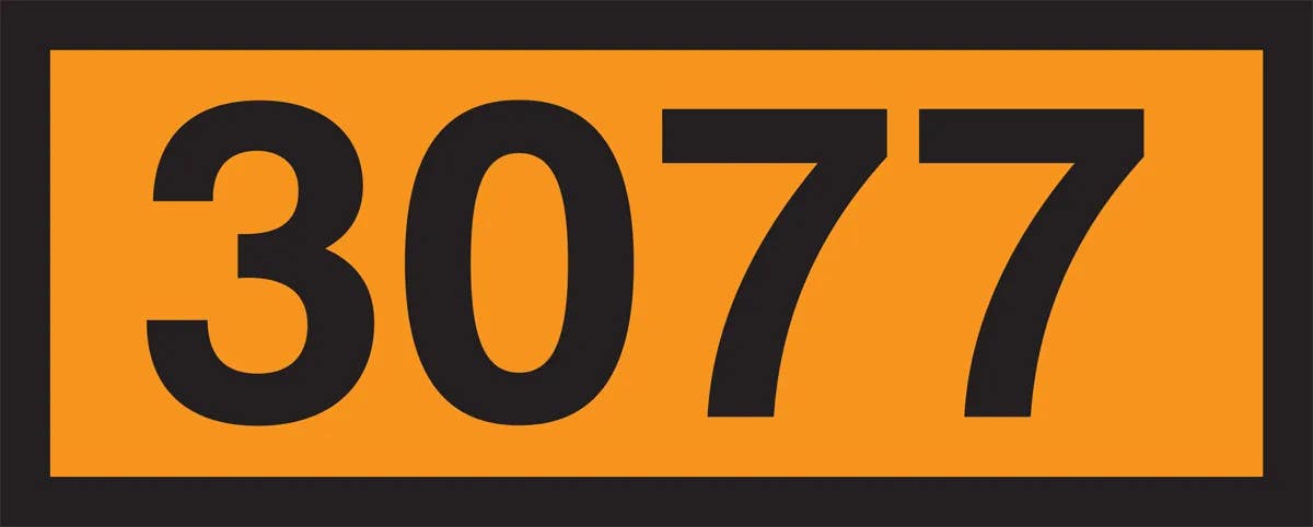 AccuformNMC MPR623 Orange 4-Digit Panel, 3077 (Hazardous Waste, Solid), 6.3" H x 15.7" W, 10/Pk
