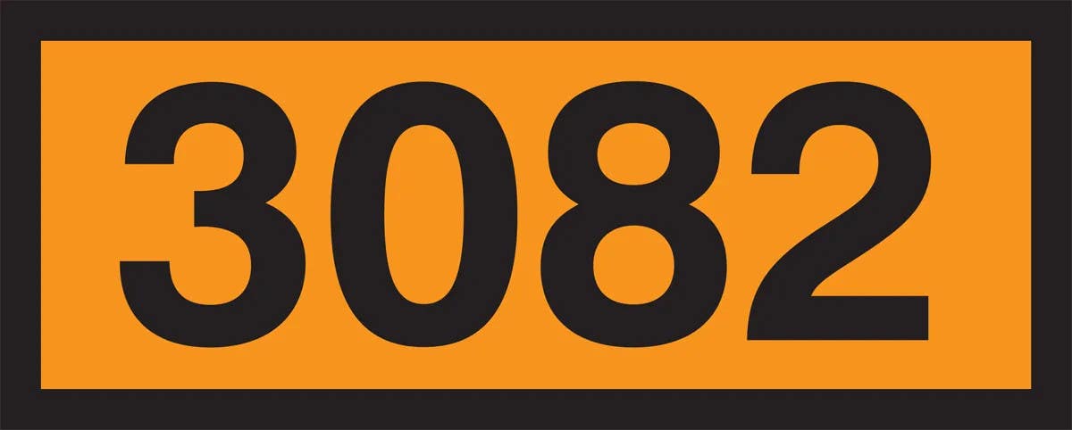 AccuformNMC MPR625 Orange 4-Digit Panel, 3082 (Hazardous Waste, Liquid), 6.3" H x 15.7" W, 10/Pk