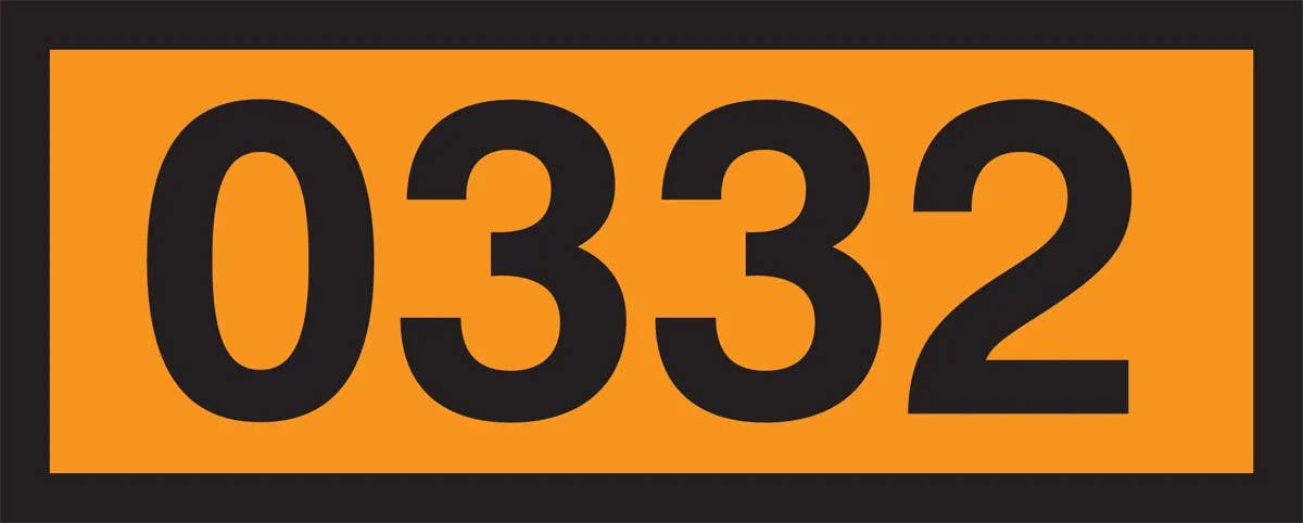AccuformNMC MPR646 Orange 4-Digit Panel, 0332 (Explosives, Blasting, Type B), 6.3" H x 15.7" W, 10/Pk