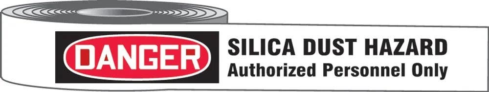AccuformNMC MPT12 OSHA Danger Plastic Barricade Tape, Crystalinne Silica, Work Zone..., 3" x 1000-Ft