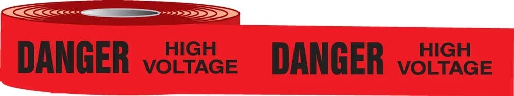 AccuformNMC MPT25 Plastic Barricade Tape, Danger High Voltage, 3" x 1000-Ft