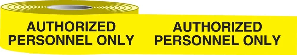 AccuformNMC MPT74 Plastic Barricade Tape, Authorized Personnel Only, 3" x 1000-Ft