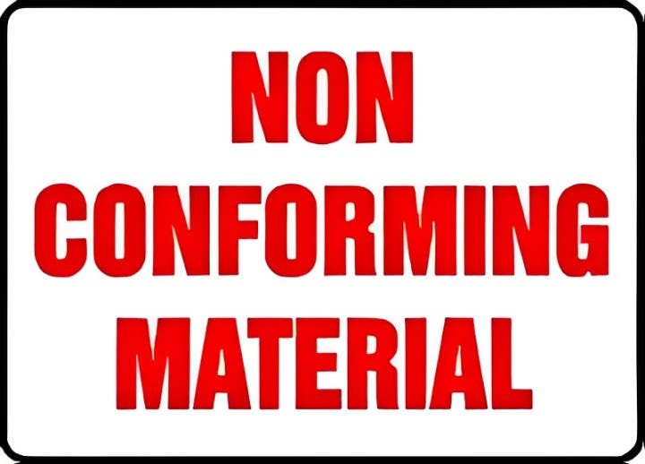 AccuformNMC MQTL500 Safety Sign, Non Conforming Material, 10" H x 14" W
