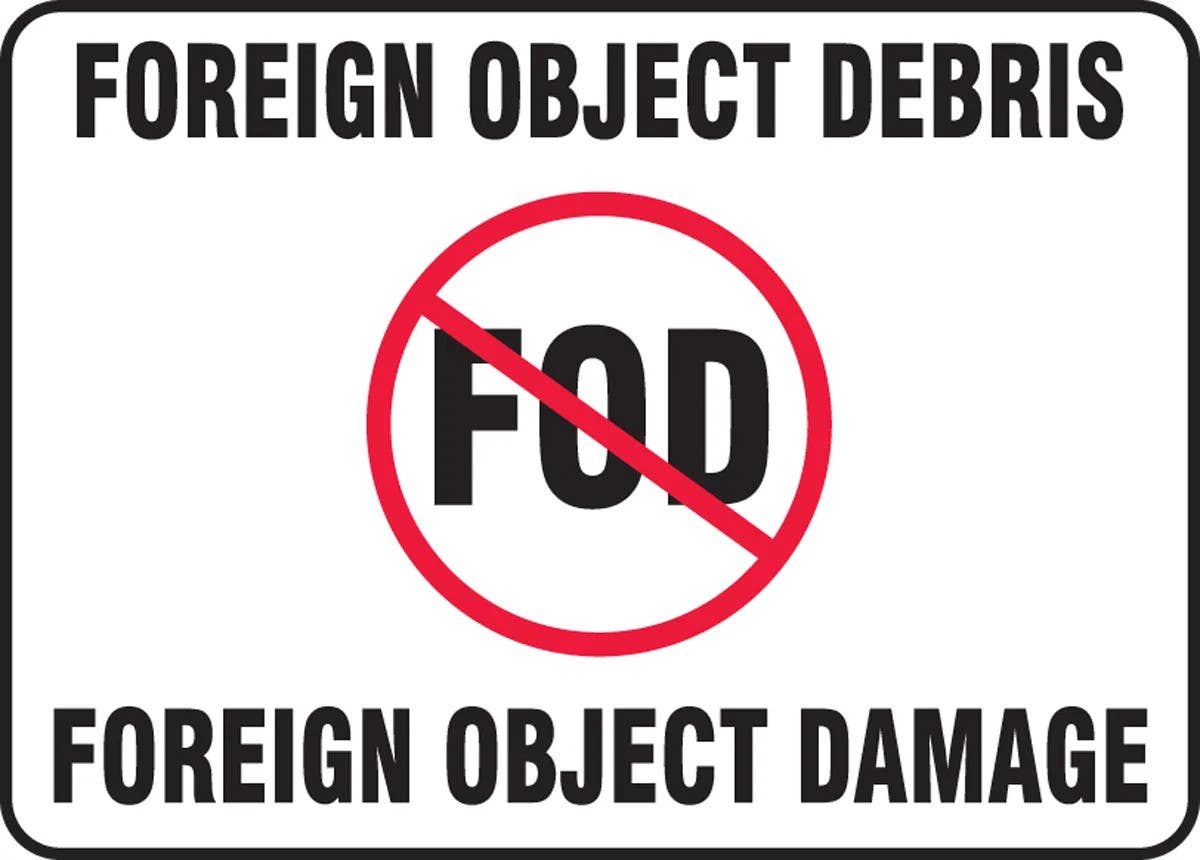 AccuformNMC MQTL503 Fod Poster, Foreign Object Debris - Foreign Object Damage, 10" H x 14" W