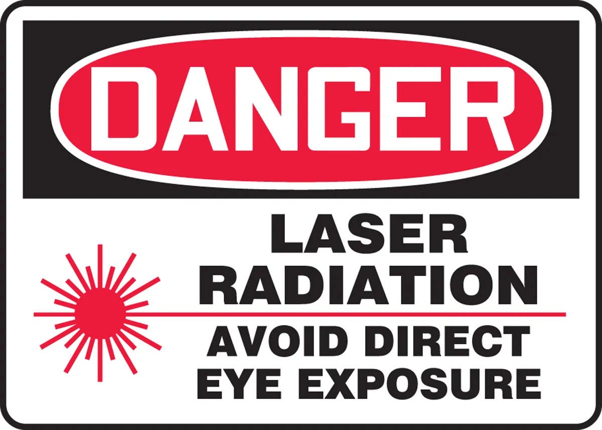AccuformNMC MRAD00 OSHA Danger Safety Sign, Laser Radiation, Avoid Direct Eye Exposure