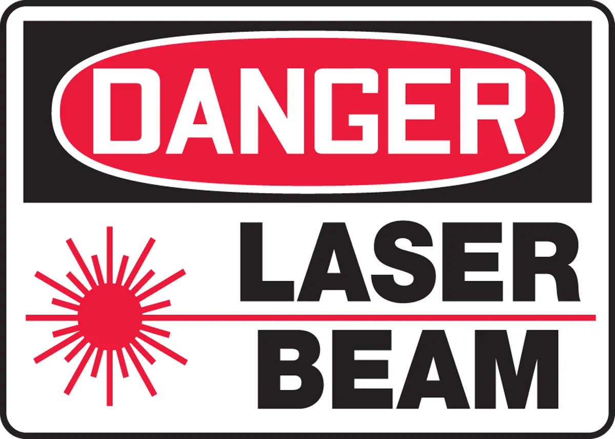 AccuformNMC MRAD00 OSHA Danger Safety Sign, Laser Beam