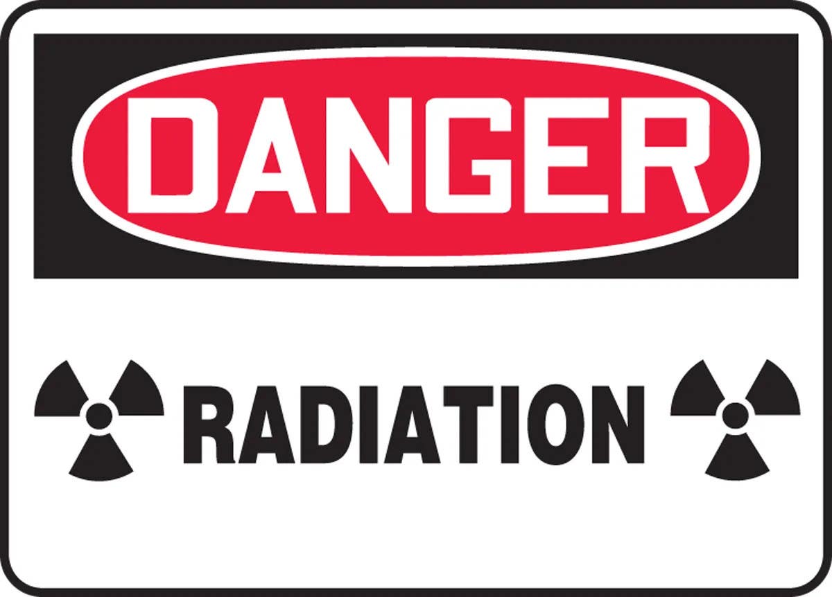 AccuformNMC MRAD OSHA Danger Safety Sign, Radiation