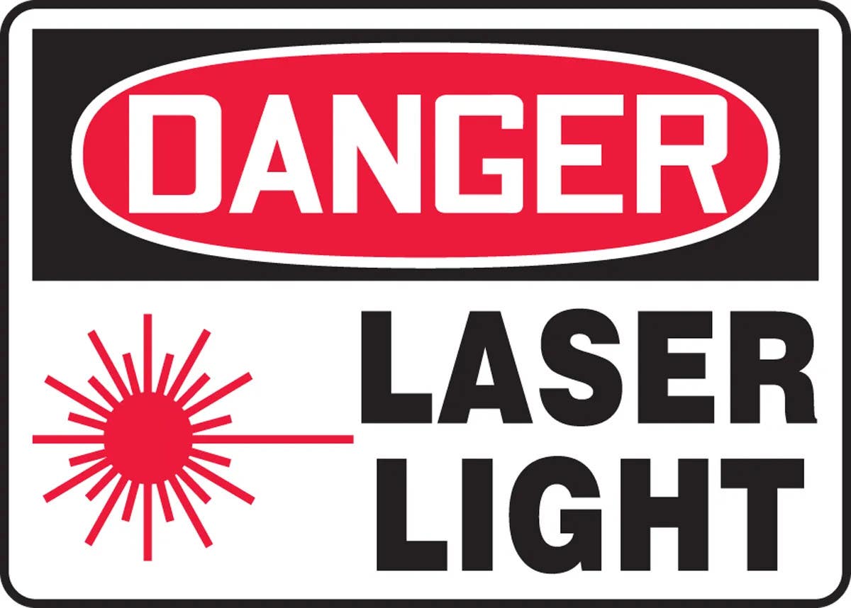 AccuformNMC MRAD101 OSHA Danger Safety Sign, Laser Light, 10" H x 14" W