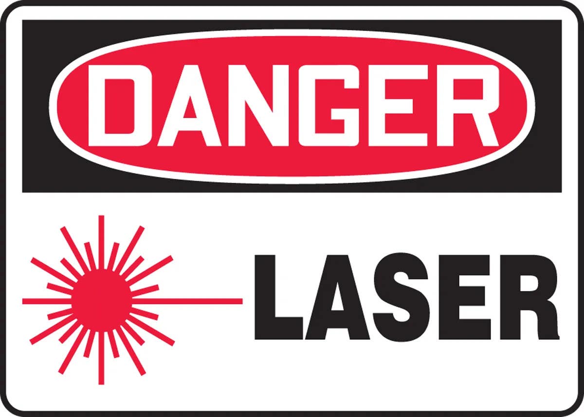 AccuformNMC MRAD103 OSHA Danger Safety Sign, Laser, 10" H x 14" W