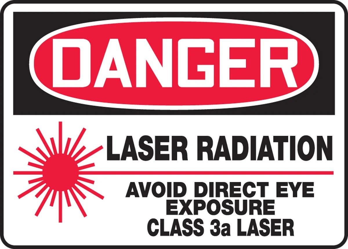 AccuformNMC MRAD105 OSHA Danger Safety Sign, Laser Radiation, Avoid Direct Eye Exposure, Class 3A Laser, 10" H x 14" W