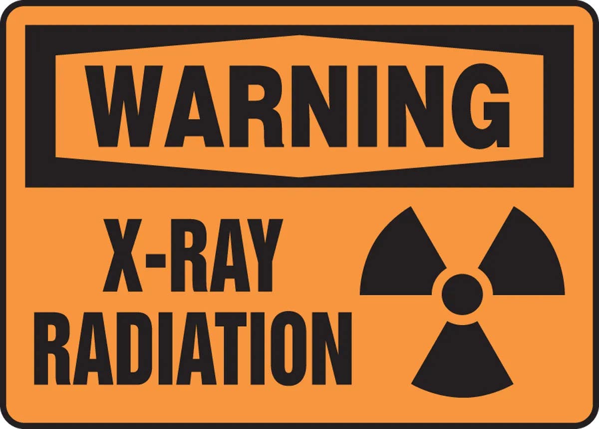 AccuformNMC MRAD375 OSHA Warning Safety Sign, X-Ray Radiation, 10" H x 14" W